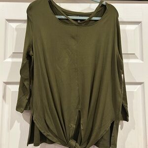 Allie & Rob Army Green Long Sleeve Top